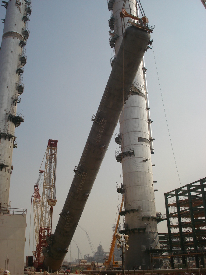 HP De-Propanizer Column Under Erection	