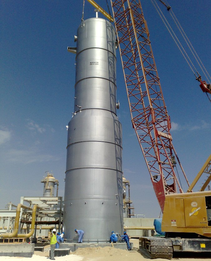 Sea Water Deaerator Under Installation	