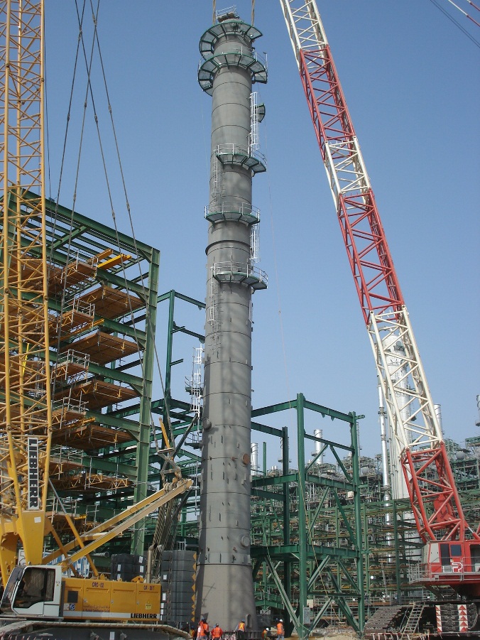 LP De-Ethanizer Column Under Erection	